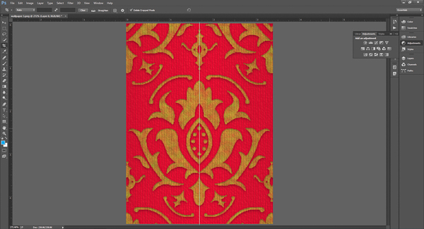 Move a guideline onto the center reflecting line